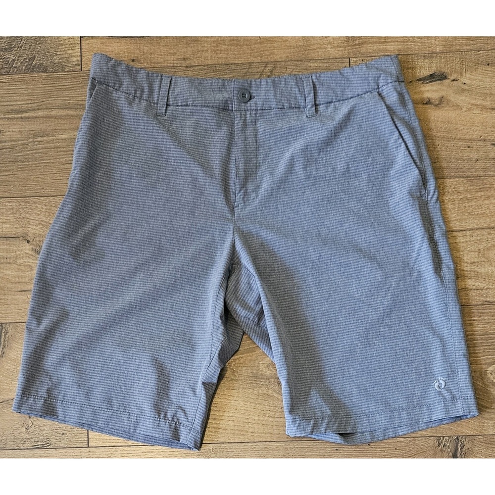 Hang Ten Shorts Men's 36 Gray Flat Front Chino Performance Polyester (35x10.5)